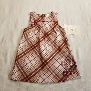 Carter's girls size 18 month plaid flannel jumper with embroidery holiday wear